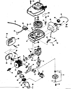 Engine Diagram and Parts List for 200651001  Craftsman Engine