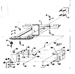 Mounting Base Diagram and Parts List for 5803183-4  Craftsman Engine