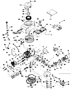 Engine Diagram and Parts List for 143356062  Craftsman Engine