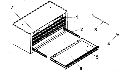 Chest Diagram and Parts List for 706599253  Craftsman Tool Stand & Cart