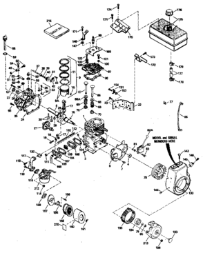 Replacement Parts Diagram and Parts List for 143806162  Craftsman Engine