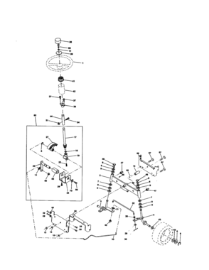 Steering Assembly Diagram and Parts List for 944601880  Craftsman Lawn Tractor