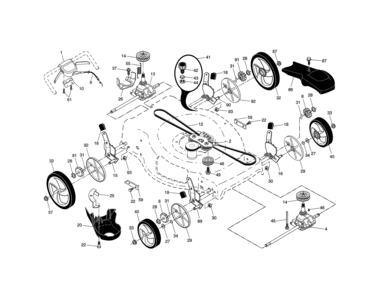 Drive Control/gear Case/wheels Diagram and Parts List for 917372751  Craftsman Lawn Mower