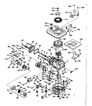 Basic Engine Diagram and Parts List for 143174082  Craftsman Engine