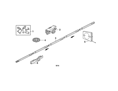 Part Location Diagram of 41A5665-2 Craftsman Garage door opener complete rail assembly