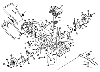 Mower Deck Diagram and Parts List for 131974201  Craftsman Lawn Mower