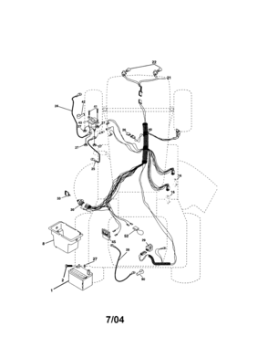 Electrical Diagram and Parts List for 917273404  Craftsman Lawn Tractor
