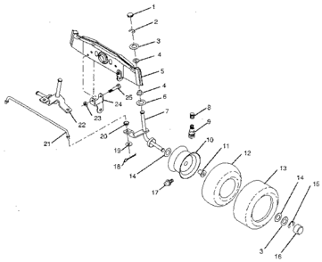 Front Axle Diagram and Parts List for 917256220  Craftsman Engine