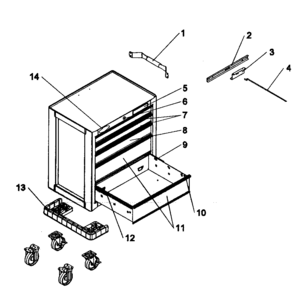 Tool Chest Diagram and Parts List for 706825400  Craftsman Tool Stand & Cart
