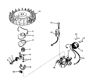 Magneto No. 610693a Diagram and Parts List for 143171072  Craftsman Engine