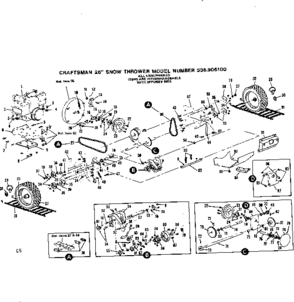 Wheel Assembly Diagram and Parts List for 536906100  Craftsman Snow Blower