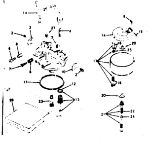 Carburetor Diagram and Parts List for 143599052  Craftsman Engine