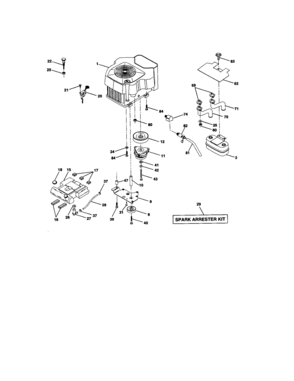 Engine Diagram and Parts List for 917275000  Craftsman Lawn Tractor