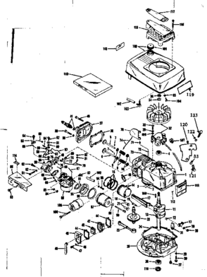 Basic Engine Diagram and Parts List for 14343700  Craftsman Engine