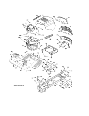 Chassis Assembly Diagram and Parts List for 917986331  Craftsman Lawn Tractor