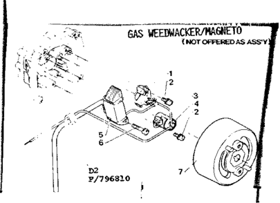 Magneto Diagram and Parts List for 234796810  Craftsman Trimmer