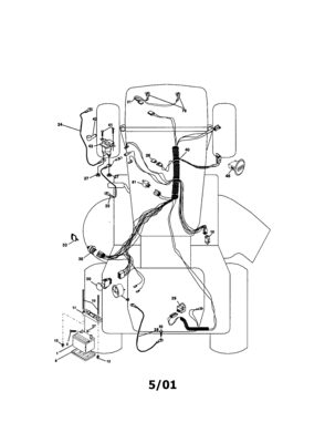 Electrical Diagram and Parts List for 917272262  Craftsman Lawn Tractor