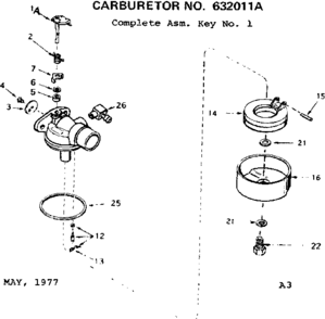 Replacement Parts Diagram and Parts List for 143277012  Craftsman Engine