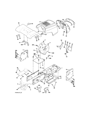 Chassis And Enclosures Diagram and Parts List for 917272351  Craftsman Lawn Tractor