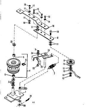 Pulley Assembly Diagram and Parts List for 842240722  Craftsman Snow Blower