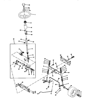 Steering Assembly Diagram and Parts List for 917270632  Craftsman Lawn Tractor