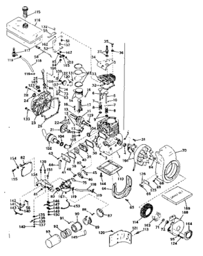 Basic Engine Diagram and Parts List for 143576002  Craftsman Engine