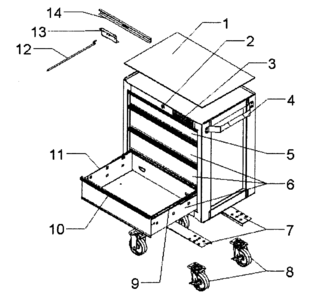 Part Location Diagram of 1007303 Craftsman Shop vacuum caster