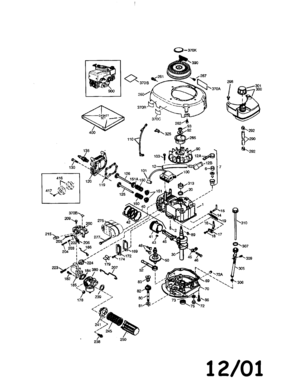4-cycle Engine Diagram and Parts List for 143003508  Craftsman Engine