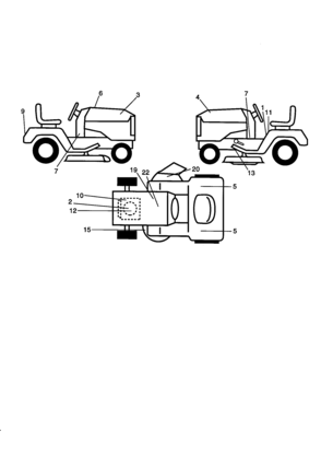Decals Diagram and Parts List for 917270813  Craftsman Lawn Tractor