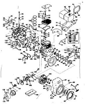 Basic Engine Diagram and Parts List for 143578022  Craftsman Engine