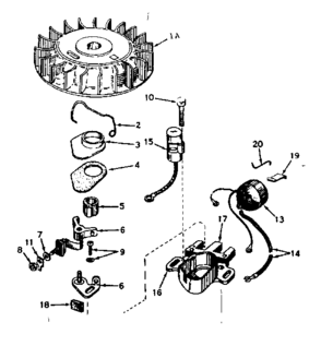Magneto Diagram and Parts List for 143576082  Craftsman Engine