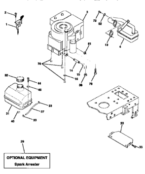Engine Diagram and Parts List for 917256491  Craftsman Lawn Tractor