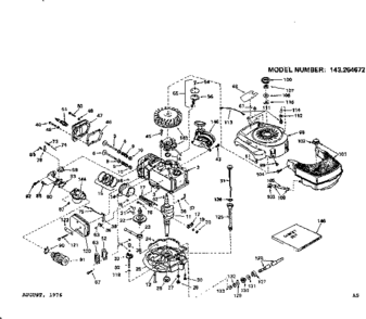 Replacement Parts Diagram and Parts List for 143264672  Craftsman Engine