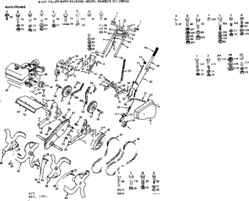 Replacement Parts Diagram and Parts List for 917299382  Craftsman Tiller