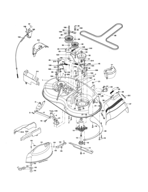 Mower Deck Diagram and Parts List for 917288190  Craftsman Lawn Tractor