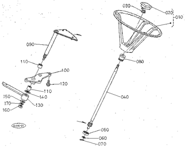 Steering Diagram and Parts List for 3904  Craftsman Lawn Mower