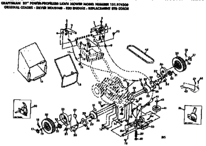 Axle Assembly Diagram and Parts List for 131974300  Craftsman Lawn Mower