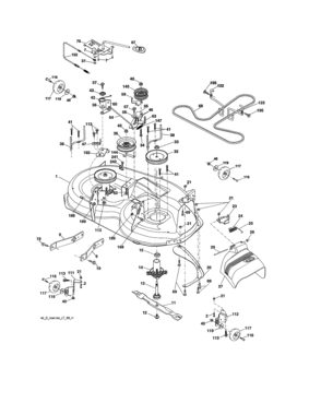 Mower Deck Diagram and Parts List for 917989250  Craftsman Lawn Tractor