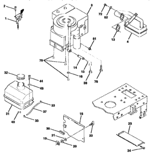 Engine Diagram and Parts List for 917257622  Craftsman Engine