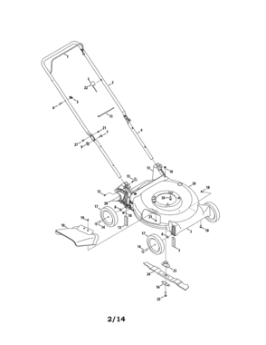 Lawn Mower Diagram and Parts List for 247380010  Craftsman Lawn Mower