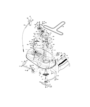 Mower Deck Diagram and Parts List for 917287012  Craftsman Lawn Tractor