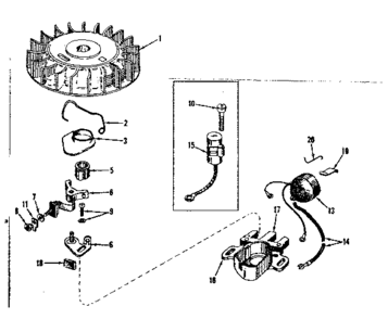 Magneto No. 610690 Diagram and Parts List for 143531122  Craftsman Engine