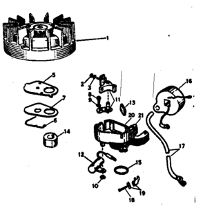 Magneto No. 610630 Diagram and Parts List for 91760042  Craftsman Chainsaw