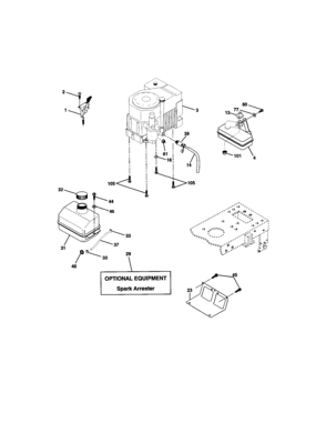 Engine Diagram and Parts List for 917272059  Craftsman Lawn Tractor