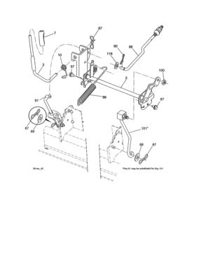Lift Assembly Diagram and Parts List for 917988210  Craftsman Lawn Tractor