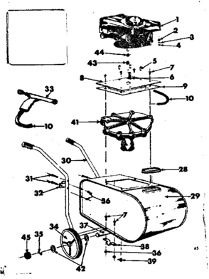 Engine And Tank Assembly Diagram and Parts List for 47145022  Craftsman Pressure Washer