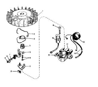 Magneto No. 610667 Diagram and Parts List for 143521051  Craftsman Engine