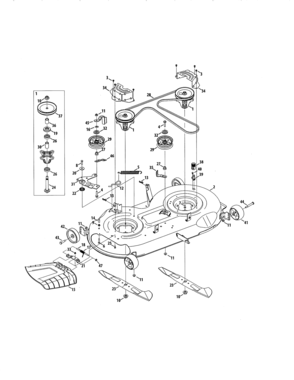 Deck/spindle Diagram and Parts List for 247204390  Craftsman Lawn Tractor
