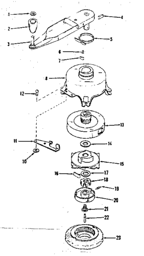Ratchet Self Starter No. 30067 Diagram and Parts List for 143102040  Craftsman Engine