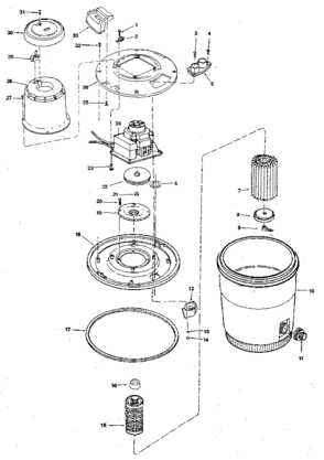Unit Diagram and Parts List for 113179902  Craftsman Utility Vacuum